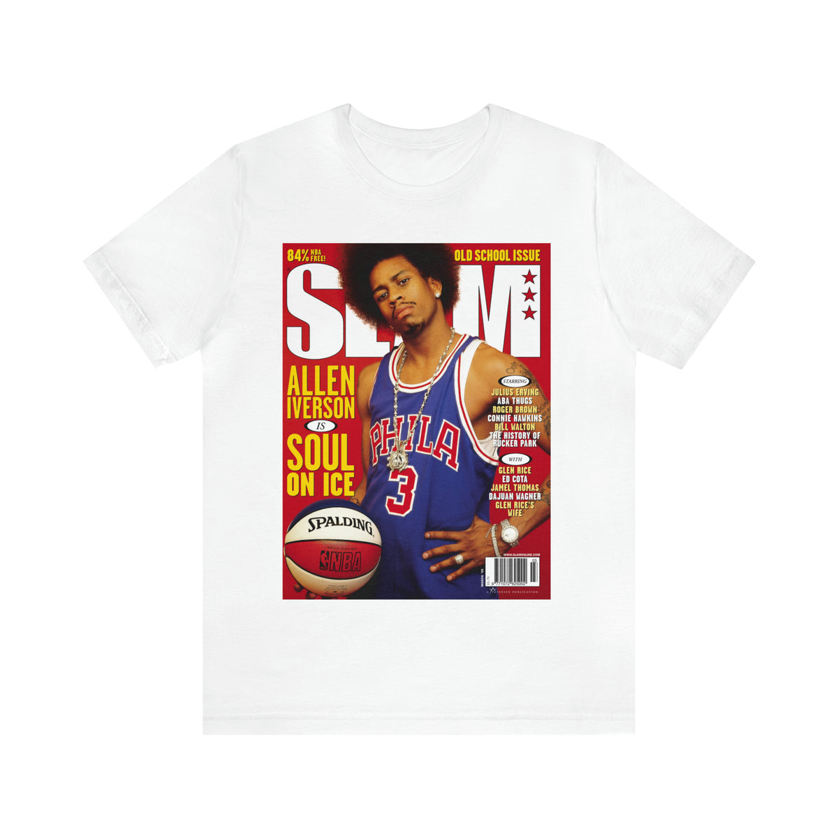 ALLEN IVERSON SLAM COVER SHORT SLEEVE TEE BMTRCW19470-P76WHITAIV